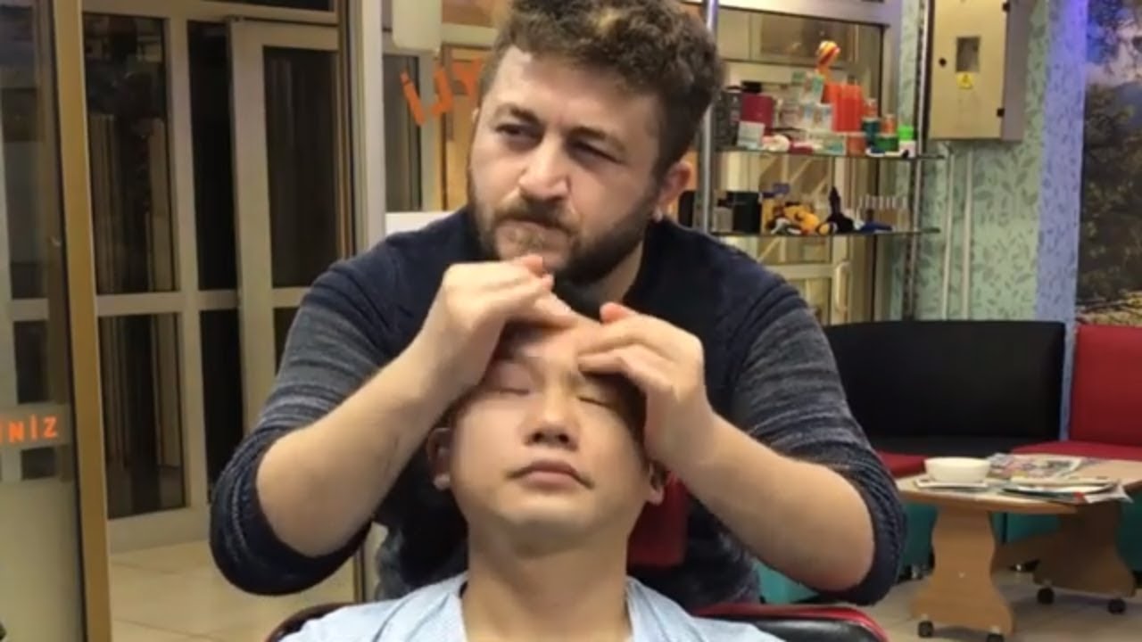 ASMR=turkish massage=NECK CRACK=(chinese customer)=head,arm,face,back massage=ÇİNLİ MÜŞTERİ'YE MASAJ